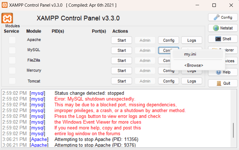 Fix 'MySQL Shutdown Unexpectedly' in XAMPP: Step-by-Step Guide